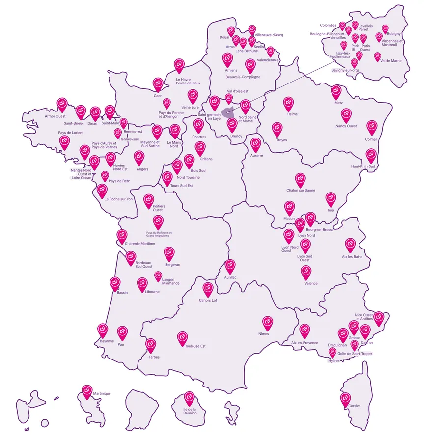 Carte de France du réseau (juillet 2026)