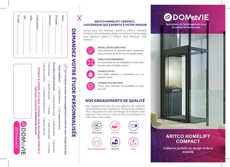 Dépliant produit — Ascenseur Aritco Homelift Compact