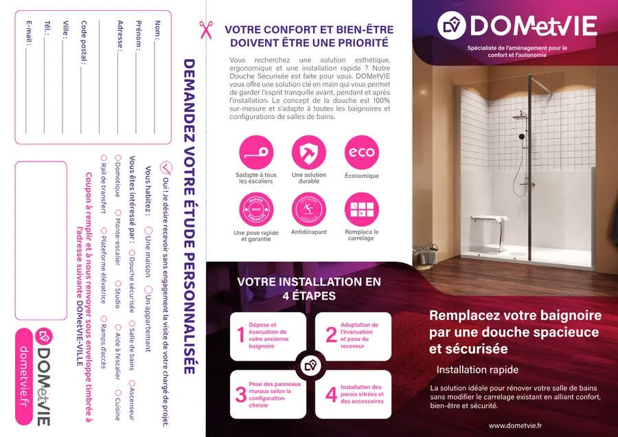 Dépliant produit — Douche sécurisée