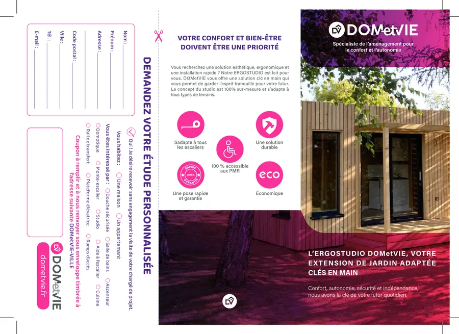 Dépliant produit — Ergostudio, extension de jardin