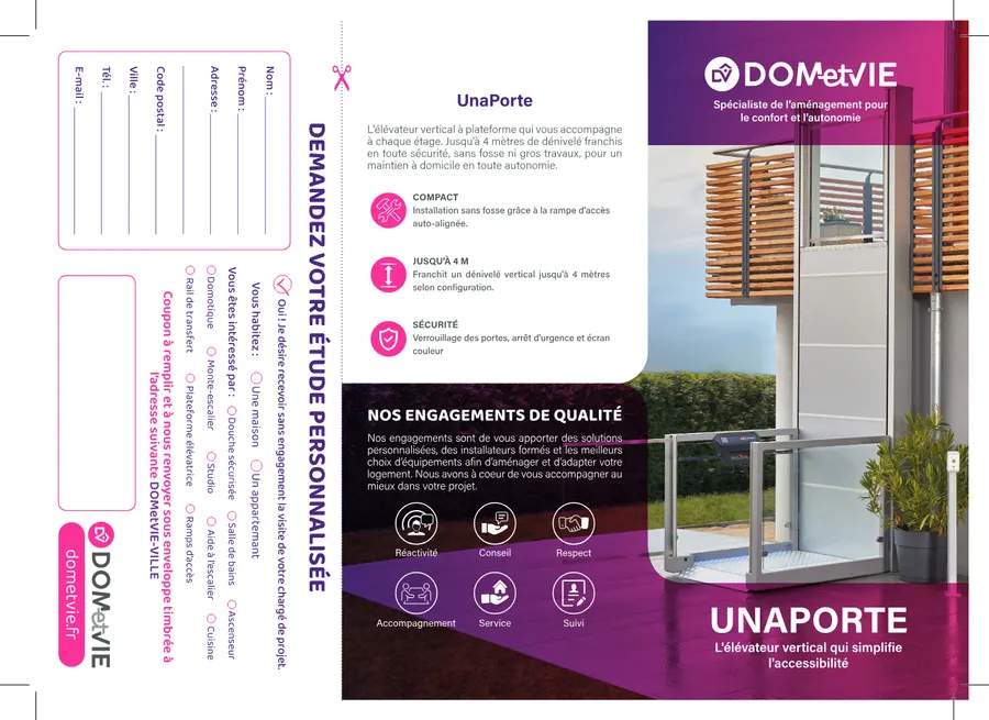 Dépliant produit — Unaporte, élévateur vertical