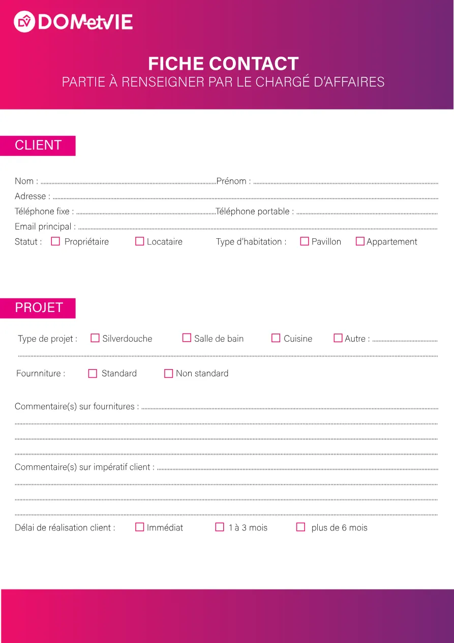 Fiche contact prospect (salon)