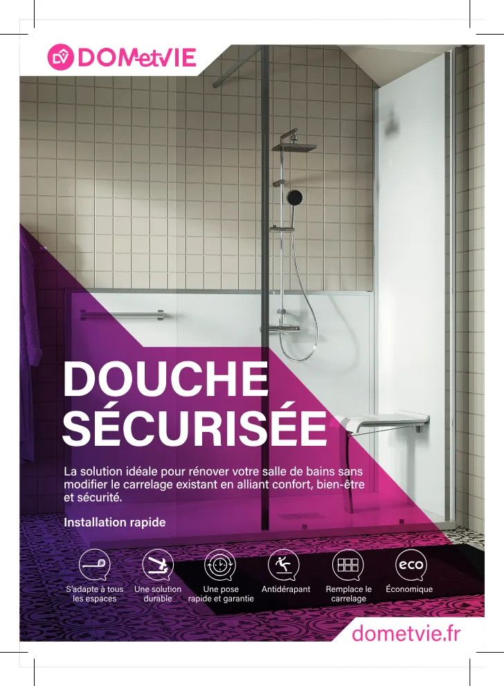 Affiche produit — Douche sécurisée